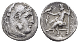 KINGS of MACEDON Alexander III the Great.(336-323 BC). Drachm. Lampsakos.

Obv : Head of Herakles right, wearing lion skin

Rev : AΛEΞANΔPOY.
Zeus sea...