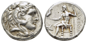 KINGS of MACEDON Alexander III the Great.(336-323 BC). Tetradrachm. Amphipolis. Lifetime issue.

Obv : Head of Herakles right, wearing lion skin.

Rev...