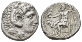 KINGS of MACEDON Alexander III the Great.(336-323 BC). Tetradrachm.Pella.

Obv : Head of Herakles to right, wearing lion skin headdress. 

Rev : AΛEΞA...