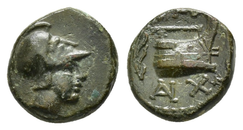 KINGS of MACEDON. Demetrios I Poliorketes (306-283 BC).Salamis.Ae.

Obv : Helmet...