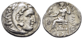 KINGS of MACEDON Alexander III the Great.(336-323 BC).Kolophon.Drachm.

Obv : Head of Herakles right, wearing lion skin.

Rev : AΛEΞANΔPOY.
Zeus seate...