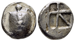 ATTICA. Aegina. (Circa 456-431 BC).. Stater.

Obv : Land turtle with segmented shell.

Rev : Large square incuse with skew pattern.
SNG Copenhage...