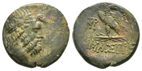 PAPHLAGONIA. Amastris.(Circa 95-90 or 80-70 BC). Ae.

Obv : Laureate head of Zeus right.

Rev : ΑΜΑΣΤΡΕ.
Eagle with spread wing standing left on thund...