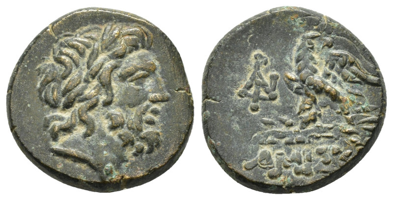 PONTOS.Amisos.(100-85 BC).Ae.

Obv : Laureate head of Zeus right.

Rev : AMIΣOY....