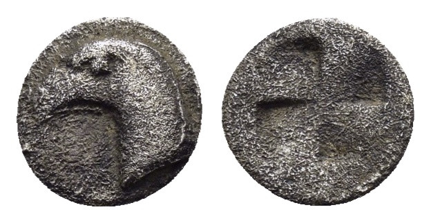 AEOLIS.Kyme.(circa 480-450 BC).Obol.

Obv : Eagle's head left.

Rev : Quadripart...