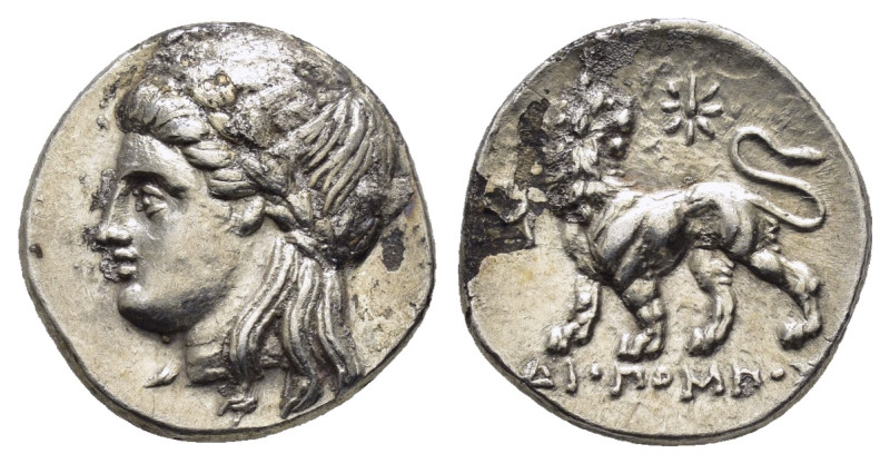 IONIA. Miletos.(Circa 353-323 BC). Drachm.

Obv : Laureate head of Apollo left...