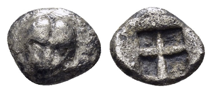 IONIA..Samos.(510-465 BC).Obol.

Obv : Head of panther facing.

Rev : Quadripart...