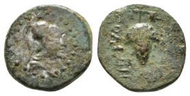 CILICIA.Soloi-Pompeiopolis.( Circa 2nd-1st centuries BC).Ae.

Obv : Helmeted head of Athena to right.Countermark : sembol within round incuse.

Rev : ...