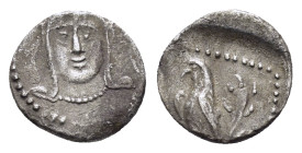 CILICIA.Uncertain.(4th century BC).Obol.

Condition : Good very fine.

Weight : 0.60 gr
Diameter : 10 mm