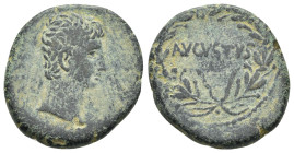 SYRIA.Seleucis and Pieria.Antioch.Augustus.(27 BC-14 AD).Ae.

Obv : CAESAR.
Bare head right.

Rev : AVGVSTVS.
Legend within wreath.
RPC I online 4100;...