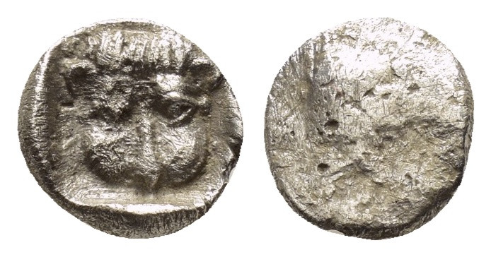 SAMARIA.( Circa 375-333 BC). Uncertain.Obol.

Obv : Helmeted head of Athena righ...