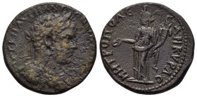 GALATIA.Ankyra. Caracalla(211-217).Ae.

Obv : AVT K M AVP ANTÎ©NEINOC.
Laureate, draped and cuirassed bust right.

Rev : MHTPOÎ O ANKYPAC.
Homonoia st...