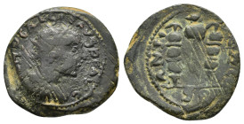 PISIDIA, Antioch. Gallienus. (253-268). Ae.

Obv : IMP GALLIENVS P F AVG.
Radiate, draped and cuirassed bust, right.

Rev : ANTIOCH COL; S R.
Vexilla ...