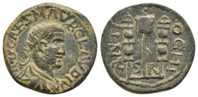 PISIDIA. Antiochia. Claudius II Gothicus (268-270). Ae.

Obv : IMP CAES M AVP CLAVDIV.
Radiate, draped and cuirassed bust right.

Rev : ANTIOCHI / SR....