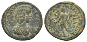 PISIDIA.Amblada.Julia Domna.(198-217).Ae. 

Obv : IOYΛIA AYΓOYCCTA.
Draped bust of Julia Domna to right. 

Rev. AMBΛAΔЄΩN ΛAKЄΔAIMONIⲰN / APTEMIΔ ΦΙΛO...