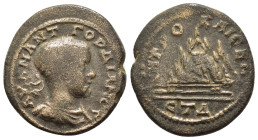 CAPPADOCIA. Caesarea. Gordian III.(238-244). Ae.

Obv : AV K M ANT ΓOΡΔIANOC.
Laureate and draped bust right.

Rev : MHTPO KAIC B N.
Agalma of Mount A...
