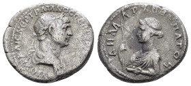 CAPPADOCIA. Caesarea. Trajan (98-117). Drachm.

Obv : ΑΥΤΟΚΡ ΚΑΙС ΝЄΡ ΤΡΑΙΑΝΟС СЄΒ ΓЄΡΜ ΔΑΚ.
Laureate and draped bust right.

Rev : ΔΗΜΑΡΧ ЄΞ ΥΠΑΤO ς....
