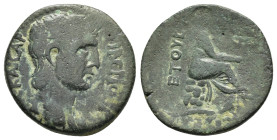 CAPPADOCIA.Caesarea.Claudius.(41-54).Ae.

Obv : ΤΙΒƐΡΙΟϹ ΚΛΑΥΔΙΟϹ ΚΑΙϹΑΡ.
Bare head of Claudius right.

Rev : ΚΑΙⳞΑΡΕΩΝ ΕΤΟΥⳞ Ε.
Veiled Tyche, seated ...