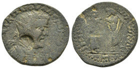 CILICIA. Irenopolis-Neronias. Valerian I.(253-260). Ae.

Obv : AVT K Π ΛI OVAΛЄPIANOC.
Radiate and cuirassed bust right.

Rev : IPHNOΠOΛITΩN / ΓC.
Hyg...
