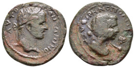 CILICIA.Irenopolis-Neronia.Caracalla (211-217). Ae.

Obv : AYTOKPATOP ANTΩNINOC.
Laureate, draped and cuirassed bust right.

Rev : Head of Dionysos ri...