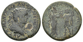 CILICIA.Irenopolis-Neronias. Caracalla.(198-217).Ae.

Obv : Radiate, draped, and cuirassed bust right.

Rev : City Tyche standing right, cornucopiae o...