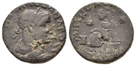 MESOPOTAMIA. Edessa. Severus Alexander.(222-235). Ae.

Obv : AVT K M A CЄV AΛЄΞANΔPOC C.
Laureate, draped and cuirassed bust right.

Rev : MHT KOΛ ЄΔЄ...