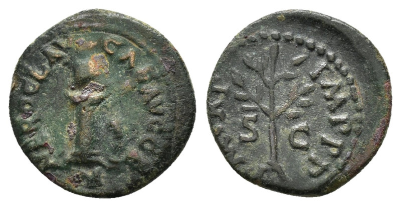 NERO (54-68).Rome.Quadrans. 

Obv : NERO CLAVD CAESAR AVG GER.
Helmet right on c...