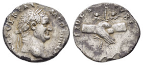 VESPASIAN (69-79). Denarius. Uncertain mint in Asia Minor (Ephesos?). 

Obv : IMP CAESAR VESPASIANVS AVG.
Laureate head right; small annulet below tru...