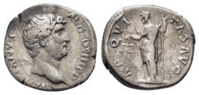 HADRIAN (117-138).Rome.Denarius.

Obv : HADRIANVS AVG COS III P P.
Bare head right.

Rev : AEQVITAS AVG.
Aequitas standing left, holding sceptre and s...