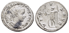 GORDIAN III (238-244).Rome.Antoninianus.

Obv : IMP CAES M ANT GORDIANVS PIVS AVG.
Radiate, draped and cuirassed bust right.

Rev : VIRTVS AVG.
Mars s...
