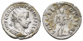 GORDIAN III.(238-244).Antioch.Antoninianus.

Obv : IMP GORDIANVS PIVS FEL AVG.
Radiate, draped and cuirassed bust right.

Rev : SAECVLI FELICITAS.
Gor...