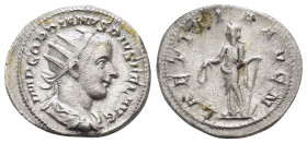 GORDIAN III.(238-244).Rome.Antoninianus.

Obv : IMP GORDIANVS PIVS FEL AVG.
Laureated bust draped and cuirassed to right.

Rev : LAETITIA AVG N.
Laeti...