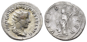 GORDIAN III.(238-244).Rome.Antoninianus.

Obv : IMP GORDIANVS PIVS FEL AVG.
Radiate, draped and cuirassed bust right.

Rev : VICTORIA AETER.
Victory s...