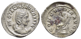 OTACILIA SEVERA.(244-249).Rome.Antoninianus.

Obv : OTACIL SEVERA AVG.
Diademed and draped bust right, set on crescent.

Rev : CONCORDIA AVGG.
Concord...
