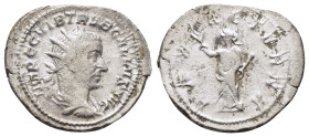 TREBONIANUS GALLUS (252-253).Milan.Antoninianus.

Obv : IMP C C VIB TREB GALLVS AVG.
Radiate, draped and cuirassed bust right.

Rev : PAX AETERNA.
Pax...