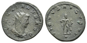 GALLIENUS (253-268).Antioch.Antoninianus.

Obv : GALLIENVS P F AVG.
Radiate and cuirassed bust right.

Rev : VIRTVS AVGVSTI.
Hercules standing right, ...