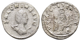SALONINA (Augusta, 254-268).Antioch.Antoninianus.

Obv : SALONINA AVG.
Diademed and draped bust left, set on crescent.

Rev : ROMAE AETERNAE.
Roma sea...