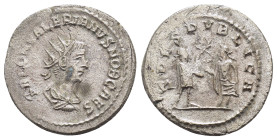 SALONINUS (Caesar, 258-260).Samosata. Antoninianus.

Obv : SALON VALERIANVS NOB CAES.
Radiate, draped and cuirassed bust right.

Rev : SPES PVBLICA.
S...