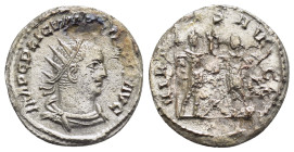 GALLIENUS.(253-268).Samosata.Antoninianus.

Obv : IMP C P LIC GALLIENVS AVG.
Radiate and cuirassed bust right.

Rev : VIRTVS AVGG.
Valerian, holding s...