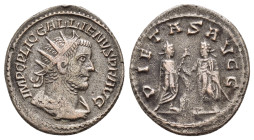 GALLIENUS.(253-268).Samosata.Antoninianus.

Obv : IMP C P LIC GALLIENVS AVG.
Radiate, draped and cuirassed bust to right.

Rev : PIETAS AVGG.
Valerian...