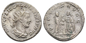 GALLIENUS.(253-268).Samosata.Antoninianus.

Obv : IMP C P LIC GALLIENVS AVG.
Radiate, draped and cuirassed bust to right.

Rev : PIETAS AVGG.
Valerian...
