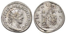 GALLIENUS.(253-268).Samosata.Antoninianus.

Obv : IMP C P LIC GALLIENVS AVG.
Radiate, draped and cuirassed bust to right.

Rev : PIETAS AVGG.
Valerian...