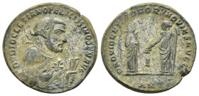DIOCLETIAN (Senior Augustus, 305-311/2). Follis. Antioch.

Obv : D N DIOCLETIANO BAEATISSIMO SEN AVG.
Laureate and mantled bust right, holding olive b...