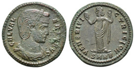 GALERIA VALERIA (Augusta, 293-311). Follis. Nicomedia.

Obv : GAL VALERIA AVG.
Diademed and draped bust right.

Rev : VENERI VICTRICI CMH / SMNB.
Venu...