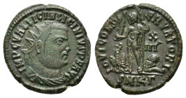 LICINIUS I (308-324). Follis. Cyzicus.

Obv : IMP C VAL LICIN LICINIVS P F AVG.
Radiate, draped and cuirassed bust right.

Rev : IOVI CONSERVATORI / S...