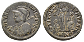 LICINIUS II.( 321-324). Cyzicus.

Obv : D N VAL LICIN LICINIVS NOB C.
Helmeted and cuirassed bust to left, holding spear and shield.

Rev : IOVI CONSE...