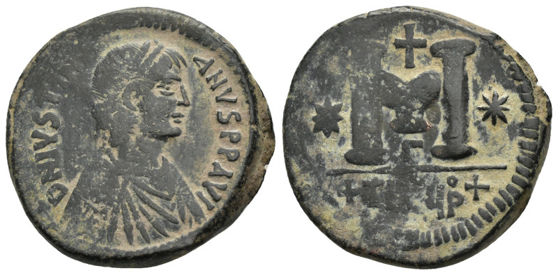 JUSTINIAN I (527-565). Theoupolis (Antioch). Follis.

Obv : D N IVSTINIANVS P P ...