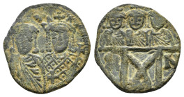 CONSTANTINE VI and IRENE.(780-797).Constantinople.Follis.

Obv : Crowned and draped facing busts of Constantine VI and Irene; cross above.

Rev : ...
