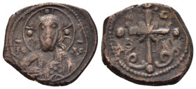 NICEPHORUS III.(1078-1081).Class I Anonymous.Constantinople.Follis.

Obv : IC XC to left and right of bust of Christ, nimbate, facing, right hand rais...