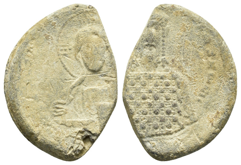 BYZANTINE LEAD SEAL.(Circa 7th-11th Century).Pb.

Condition : Good very fine.

W...